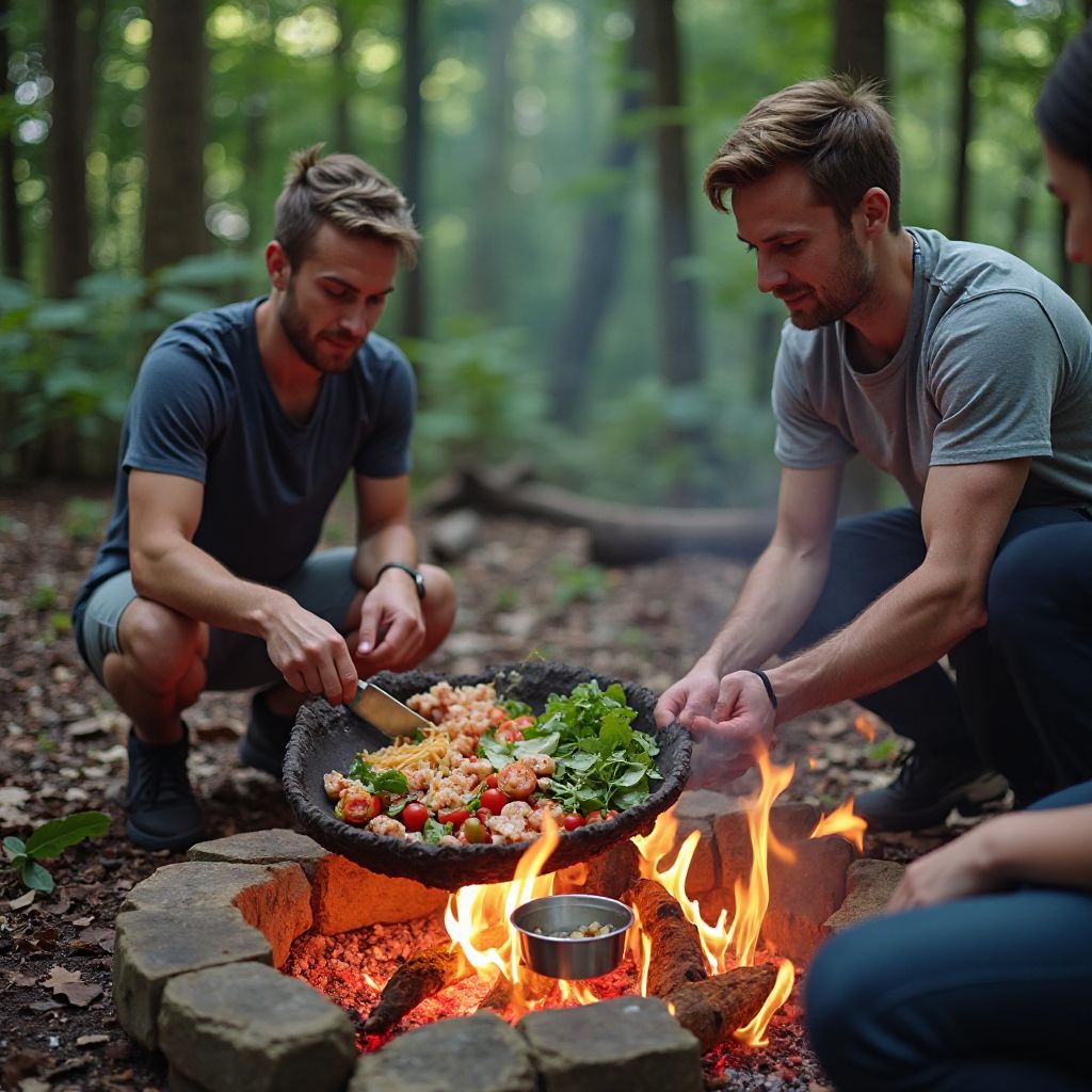 Outdoor cooking class