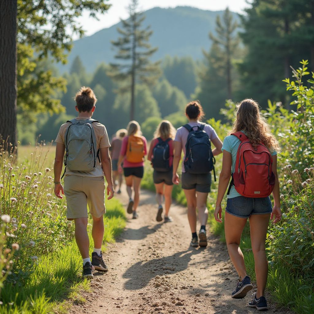 Beginners hiking group